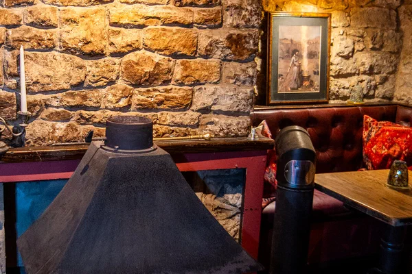 Fireplace in the main bar